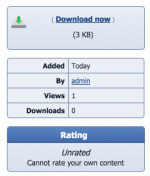 Viewing the download link and meta details for a published download