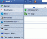 The bookmarks popup