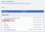 Locating the backup facility from the dashboard