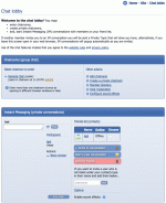 The chat lobby with an IM open