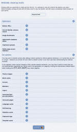 The cleanup tools screen