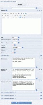 Adding a capability for a usergroup subscription