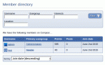The member directory, where profiles may be accessed from