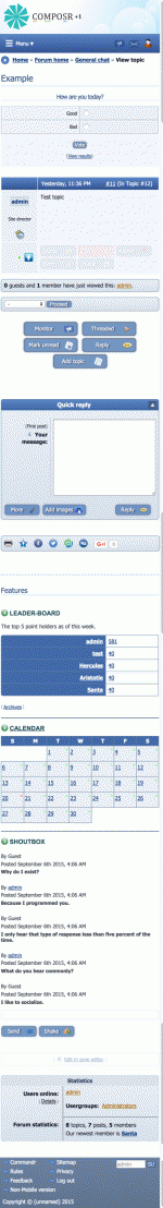 Mobile mode for the forum. This site is the out-of-the-box default, the panels are shown underneath the main page. On real sites you&#039;ll likely want to turn these off on mobile mode and move them to their own pages.