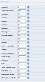 Configuring the points balance