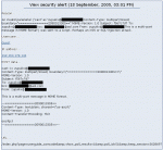 A security alert for a real hack-attempt