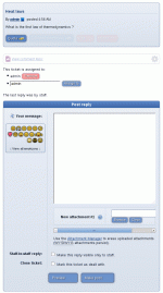 Viewing a support ticket