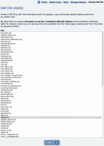 Choosing a CSS file to edit