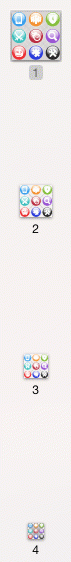 The default favicon, viewing the multiple sizes within